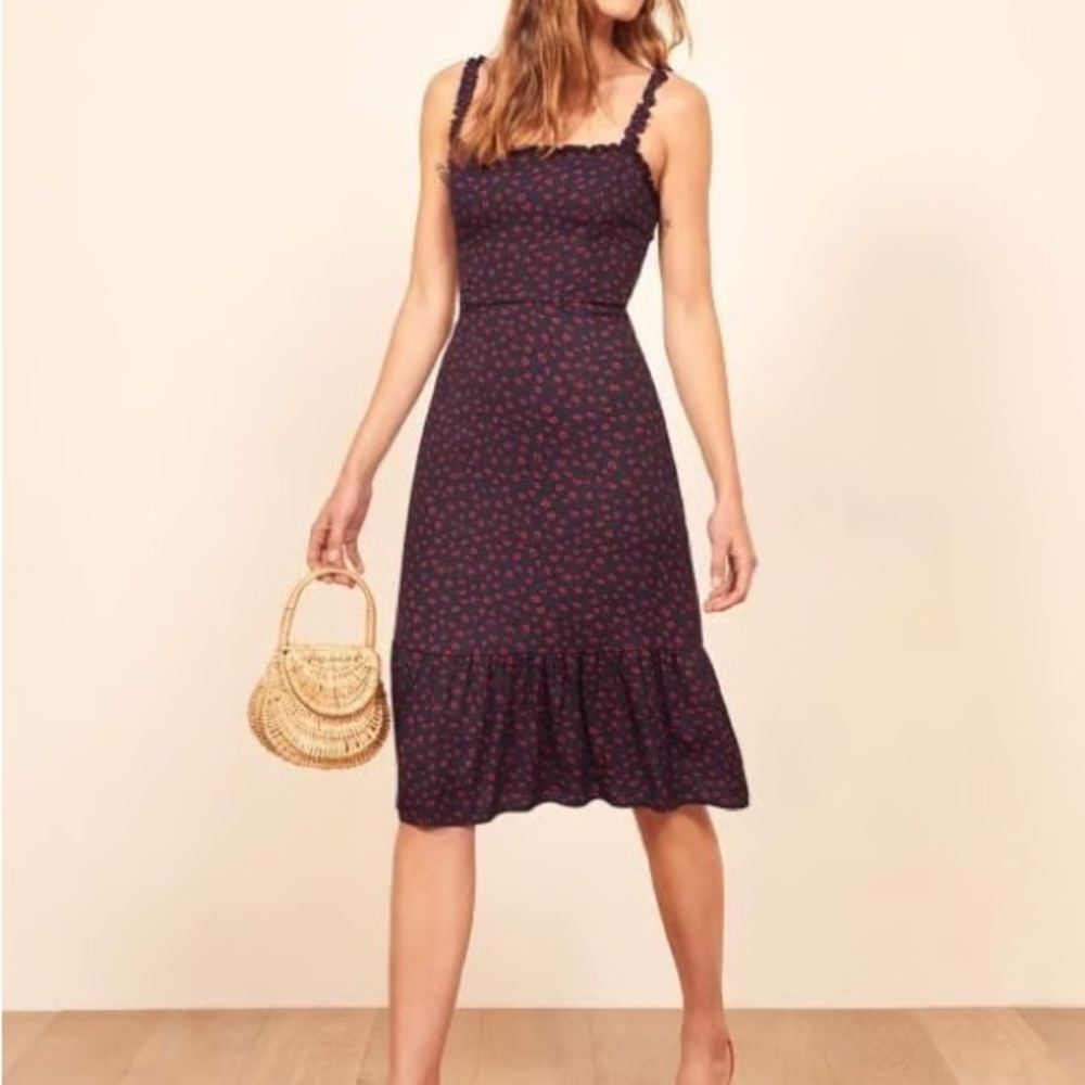 Floral Print Navy Dress